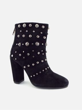 BADGLEY MISCHKA Size 7 KURT Black Studded Ankle Boots Booties